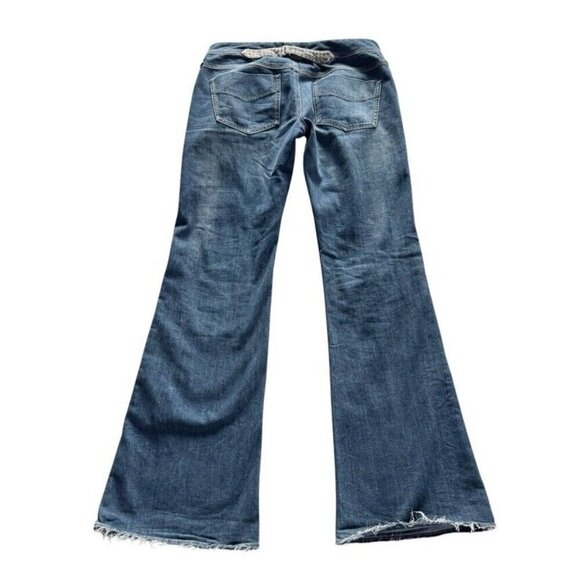 Free People Woman's Sz 27 Low Rise Flared Jeans with Corduroy Stripe Leg - Picture 2 of 11